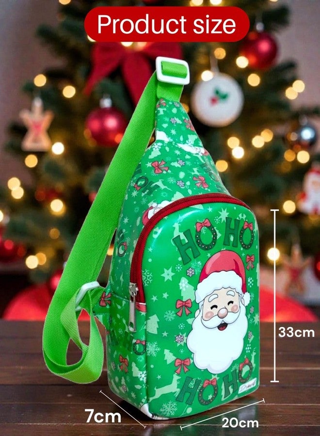 AMANVANI Christmas Kids Sling Bag - Festive Santa Print Crossbody Bag for Boys & Girls | Cute Holiday Shoulder Bag for School, Gifts & Travel | Random Colour Christmas Return Gift for Kids (1 Pcs) - Image 3